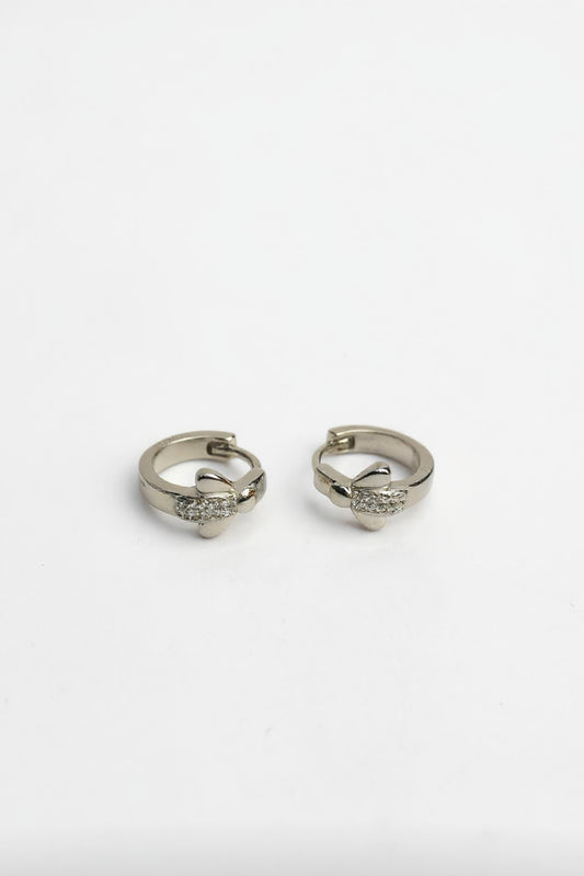 Elegant Silver Knot Huggie Earrings