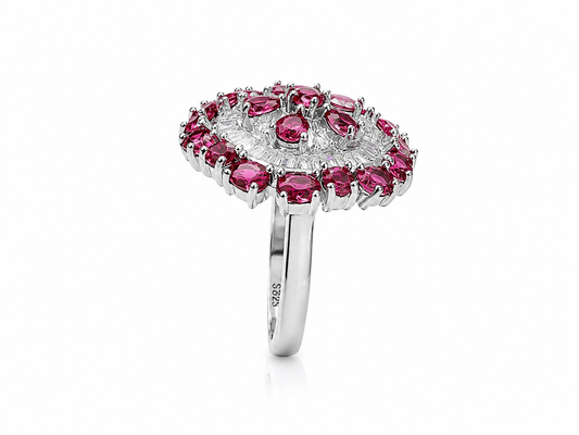 Pink Blossom Royale 925 Silver Ring