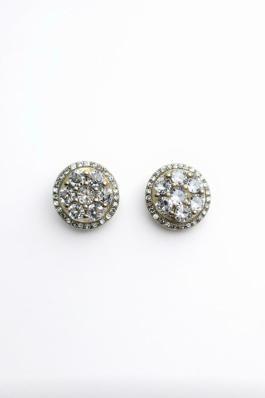 Radiant Halo Round Stud Earrings
