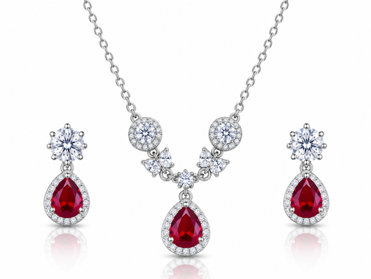 Ruby Radiance 925 Jewellery Set