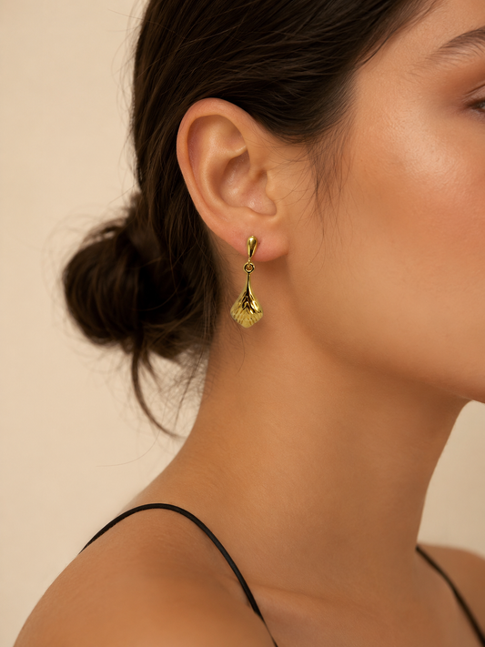 Golden Drop Dangle -92.5 silver Earrings