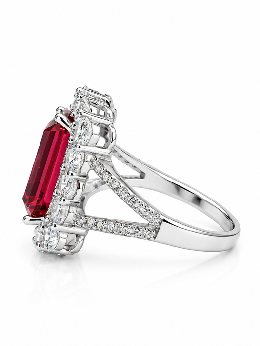 Ruby Radiance Halo Ring