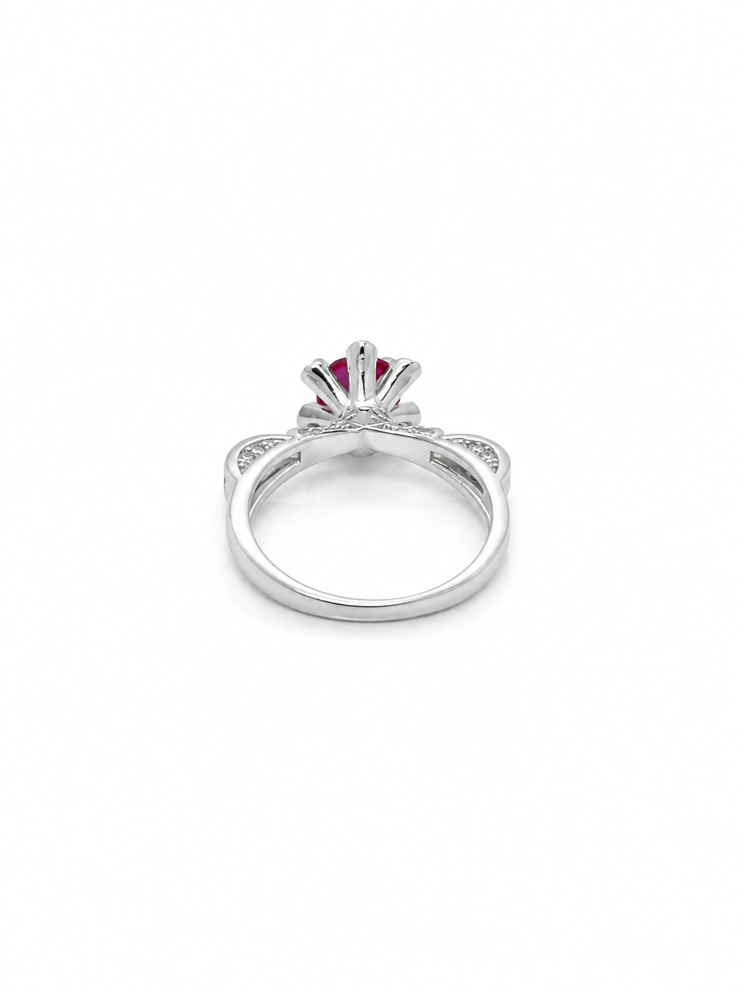 Ruby coloured blossom Ring