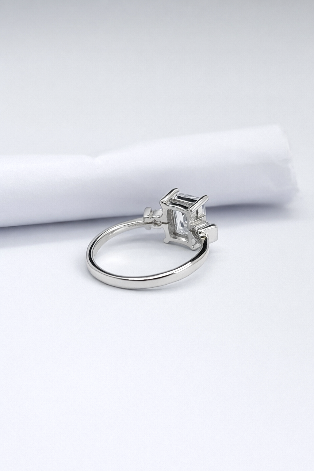 Timeless Radiance Princess-Cut Silver Ring