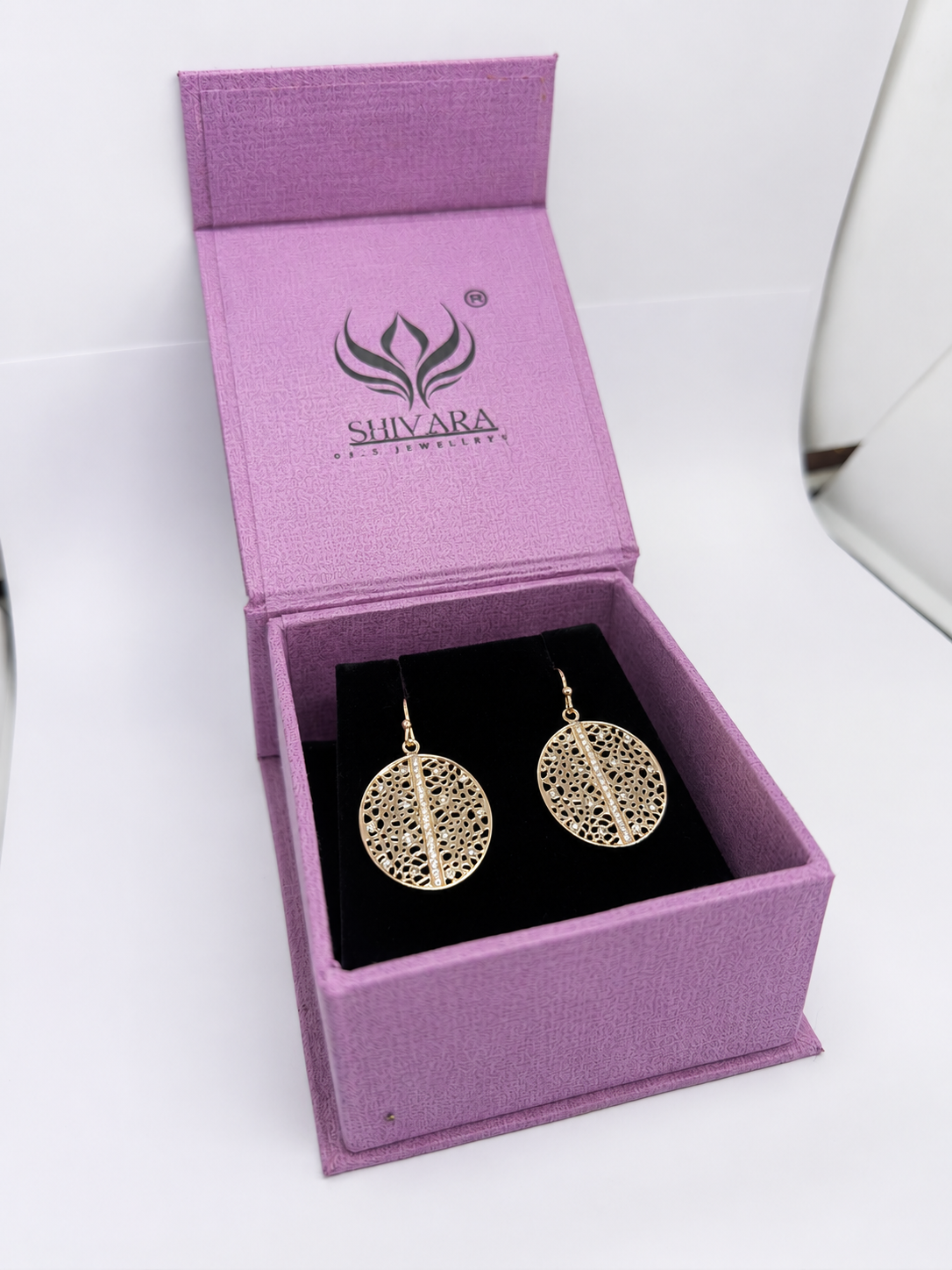 Shivara 92.5 silver-Luna Spark Filigree Drop Earrings