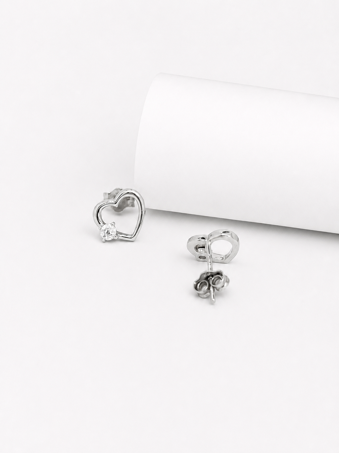 92.5-Heart Spark Stud Earrings