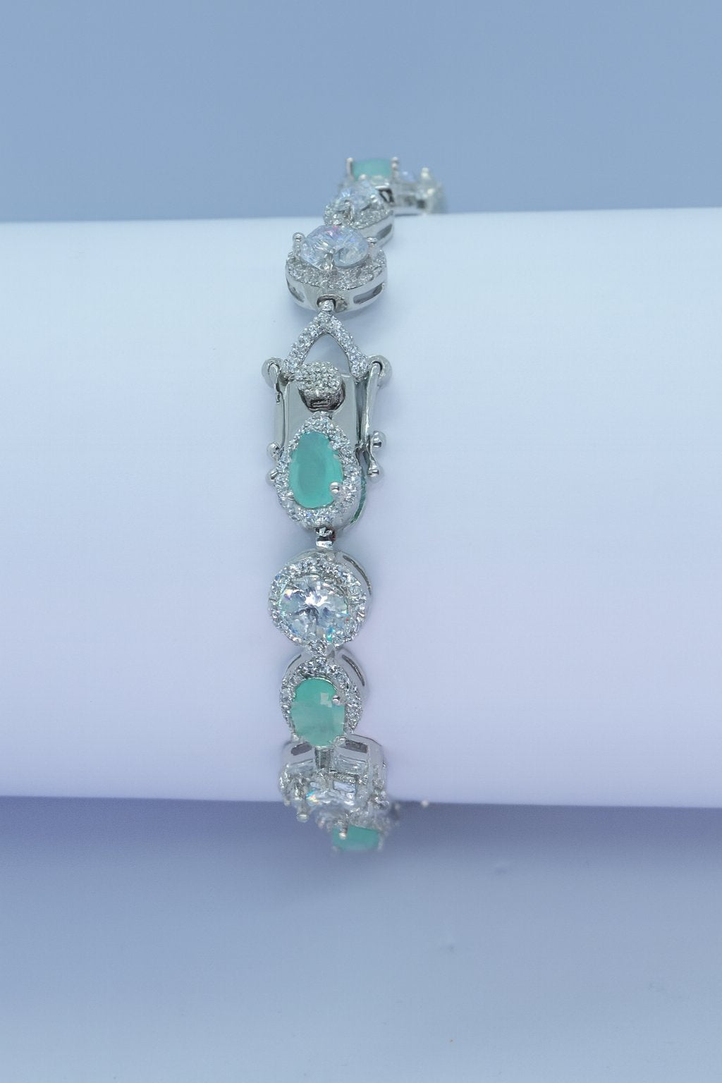 Aqua Luxe Gemstone Silver Bracelet