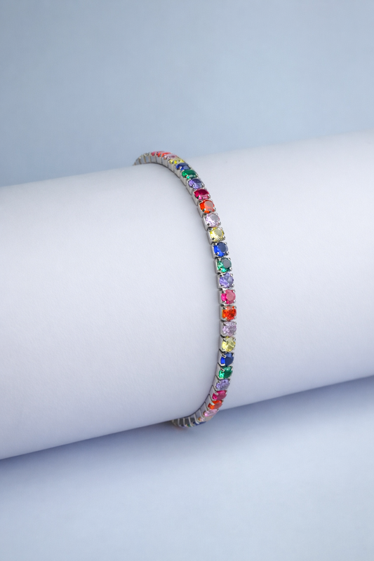 Rainbow Sleek Tennis Bracelet