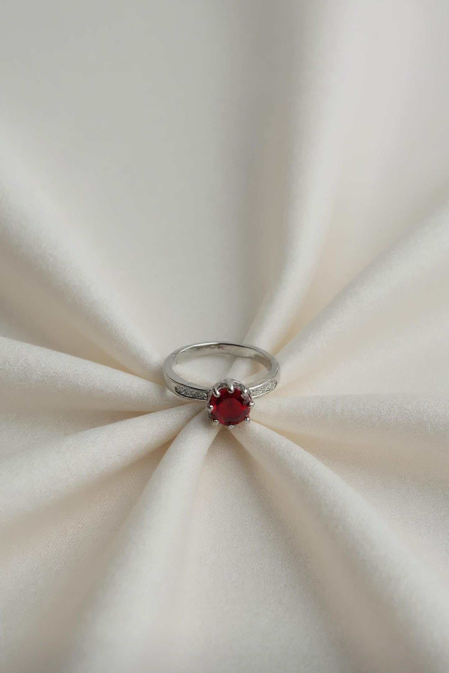 Classic Ruby Solitaire Ring