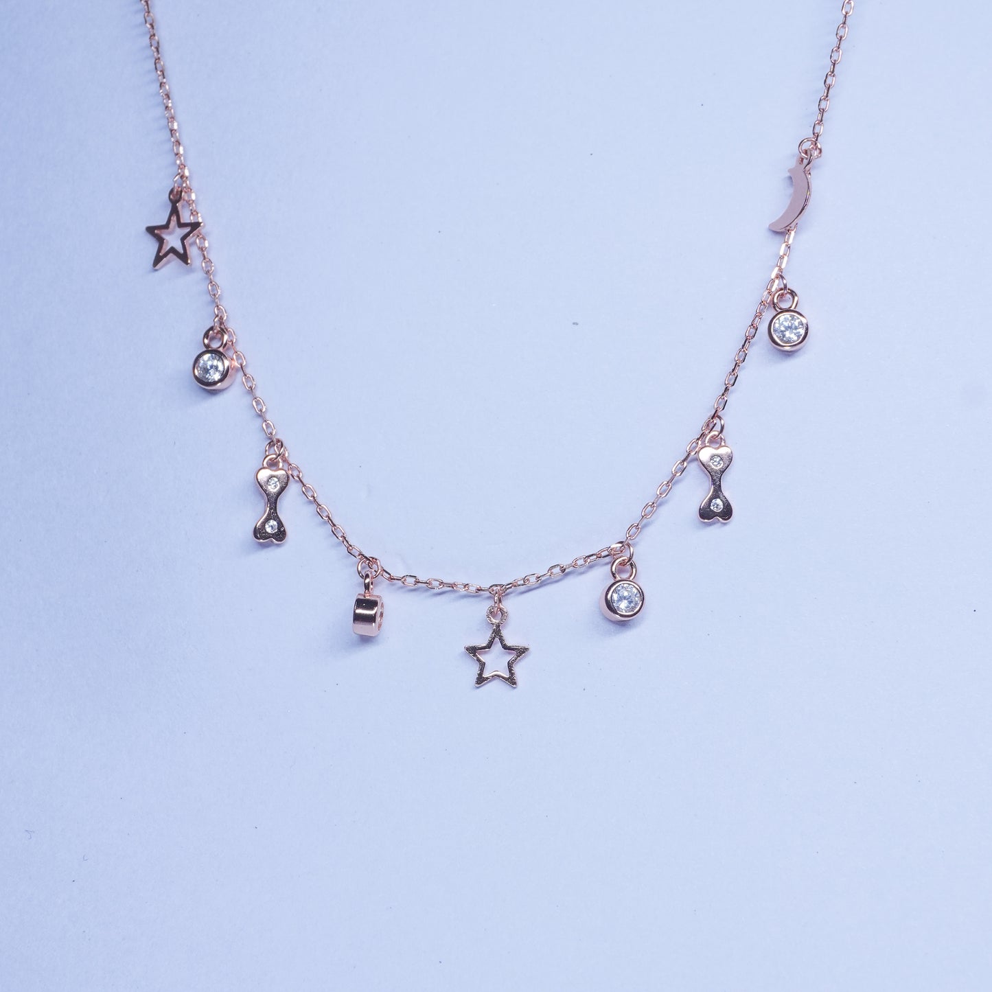 Rose Gold Plated Charm Necklace