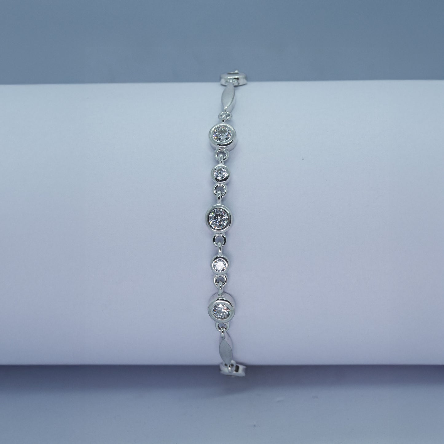 Crystal Beam Silver Bracelet