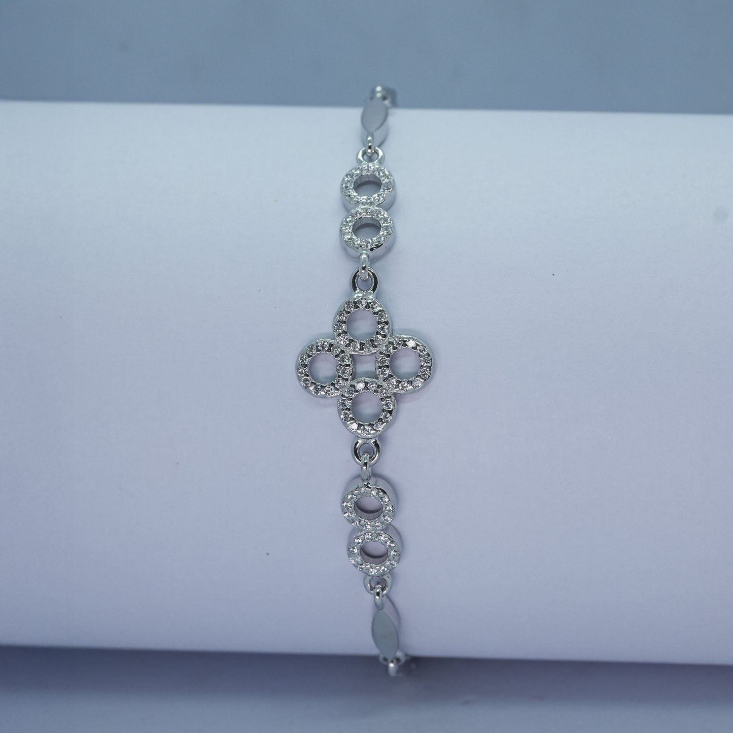 Crystal Orbit Silver Bracelet