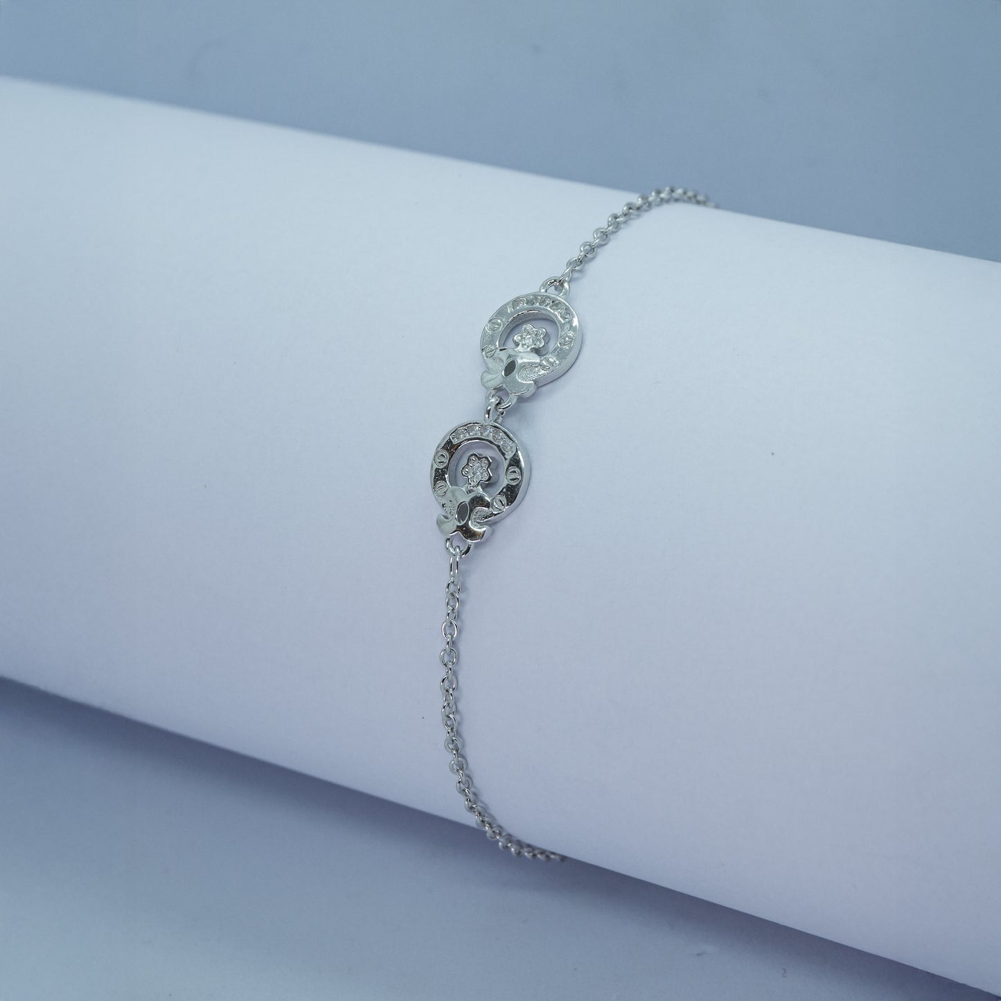 Duo Charm Silver Bracelet