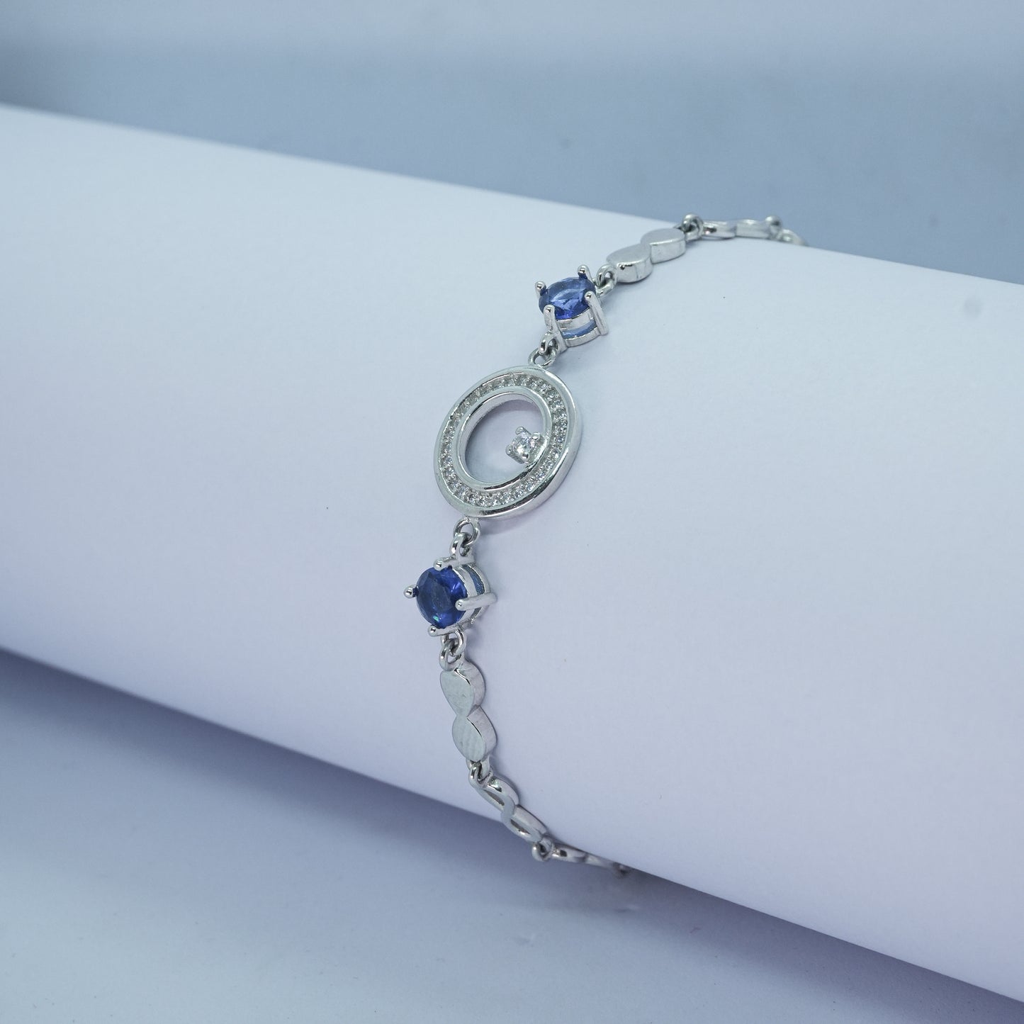 Crystal Orbit Silver Bracelet