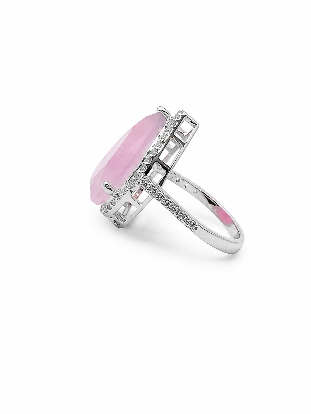 Pink Teardrop zircon stone Ring