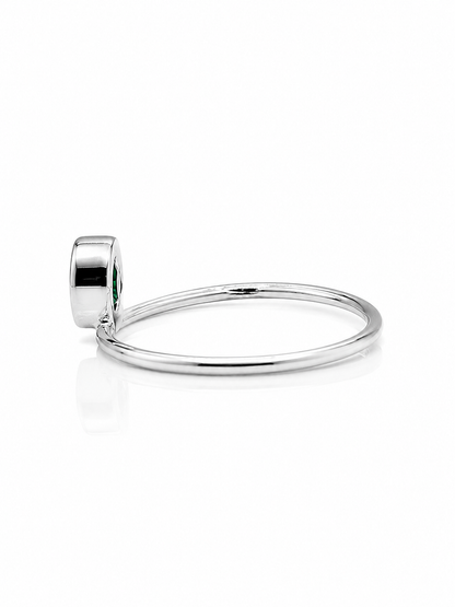 Emerald Teardrop ring – 92.5 Sterling Silver Ring