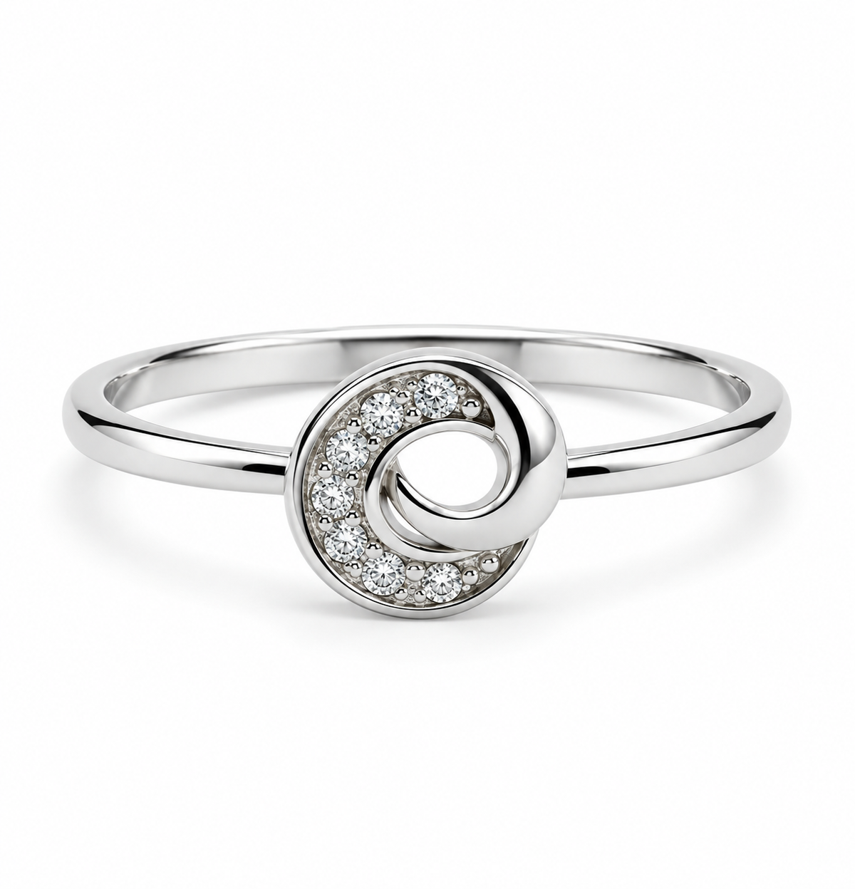 92.5 Silver Crescent Spiral Bangle