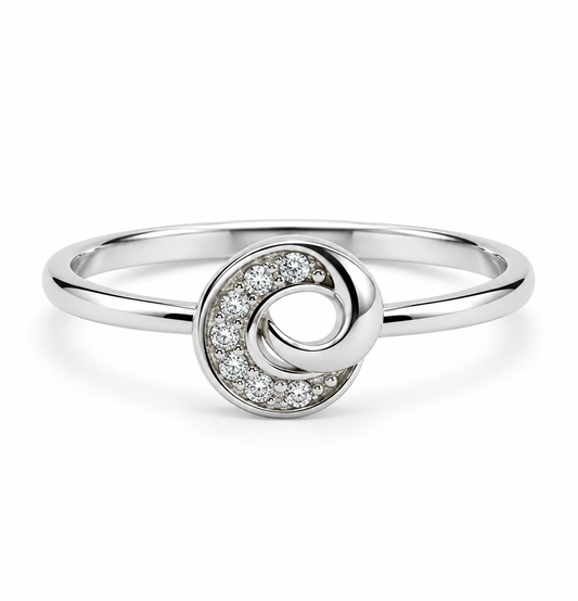 92.5 Silver Crescent Spiral Bangle