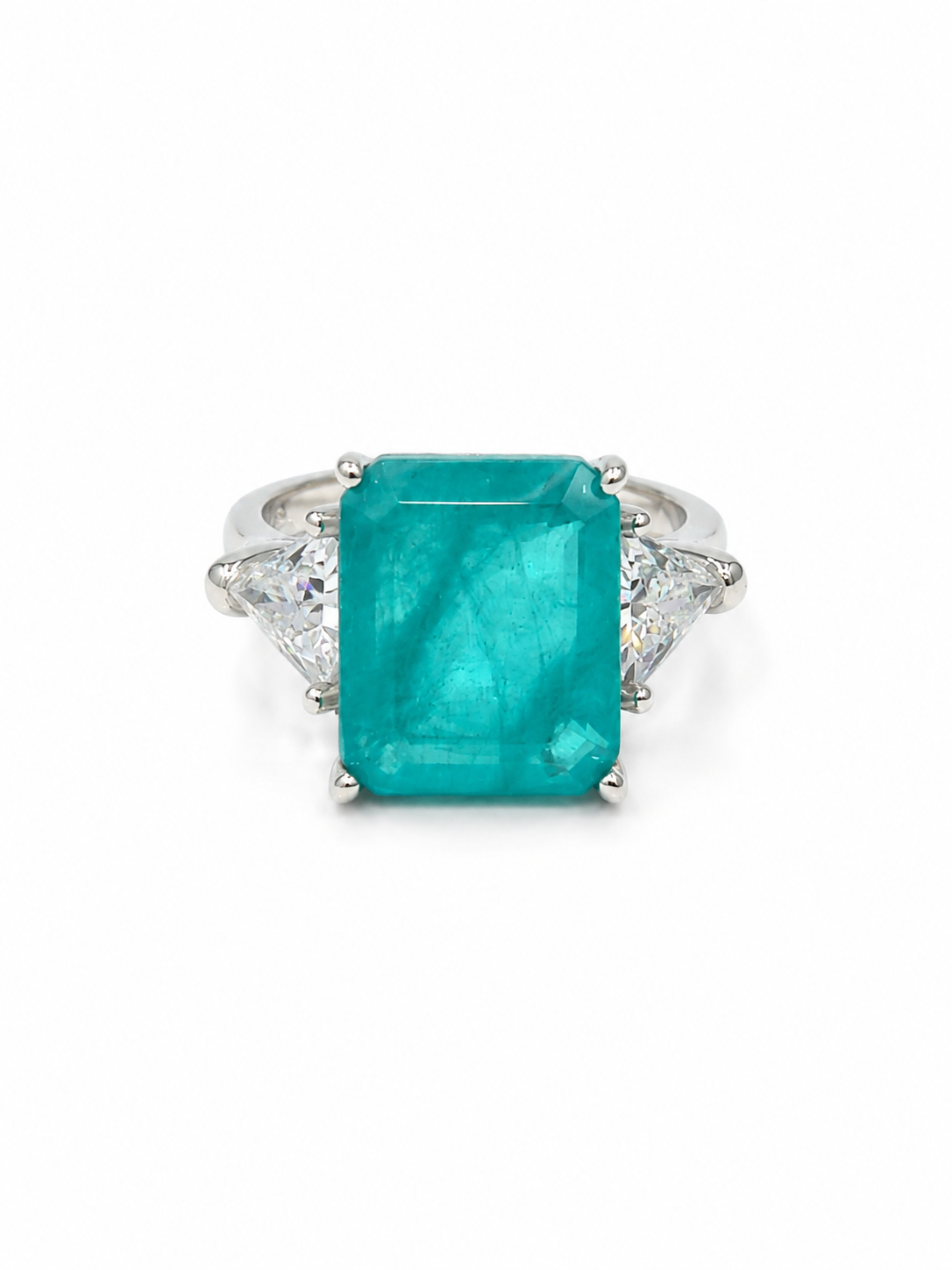 Aqua Majesty Emerald-Cut Statement Ring