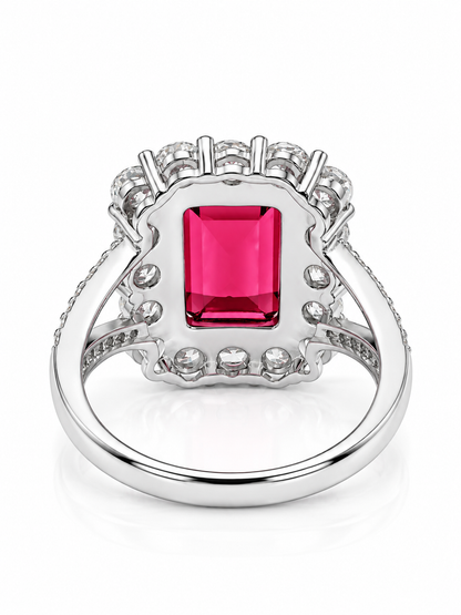 Ruby Radiance Halo Ring