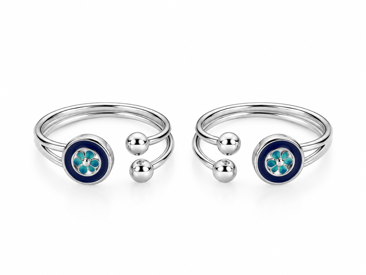 Azure Bloom Adjustable Toe Ring