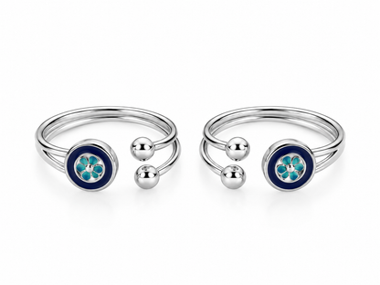 Azure Bloom Adjustable Toe Ring