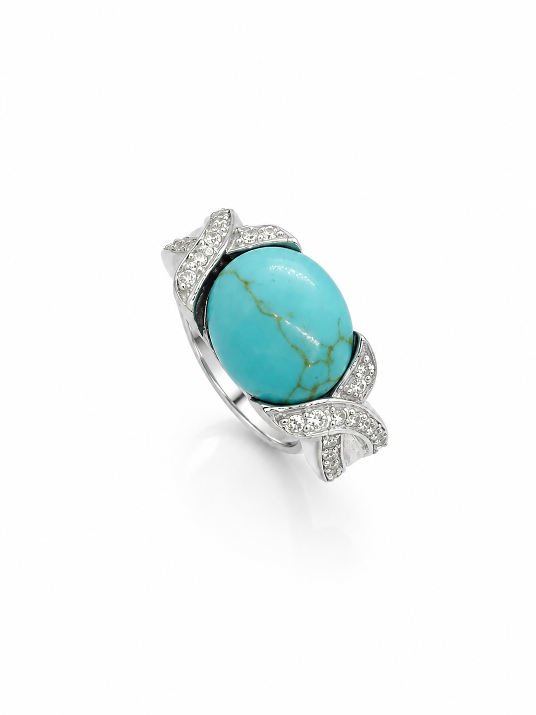 Turquoise Elegance Crisscross Ring