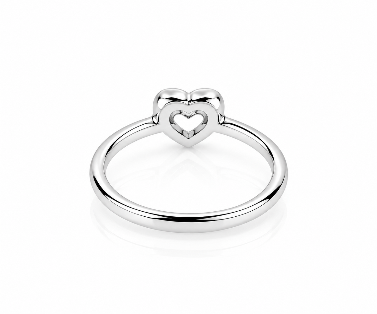 Double Heart Embrace 925 Silver Ring