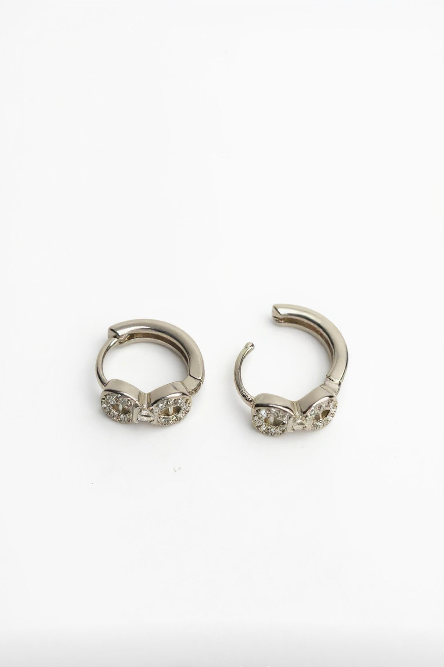 Elegant Crystal Bow Hoop Earrings