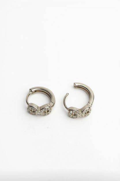 Elegant Crystal Bow Hoop Earrings