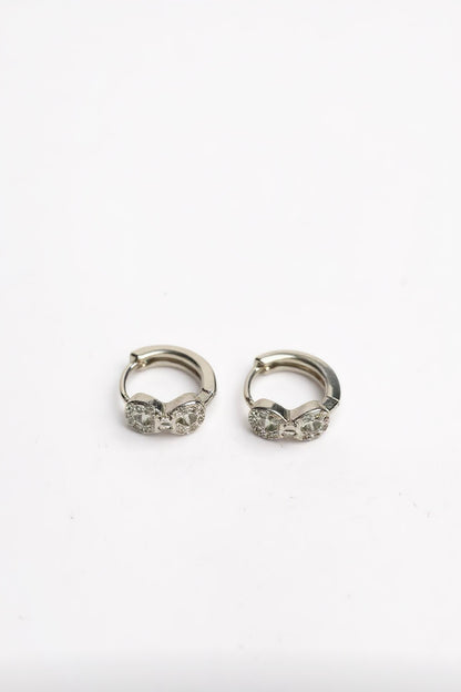 Elegant Crystal Bow Hoop Earrings