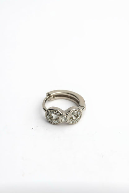 Elegant Crystal Bow Hoop Earrings