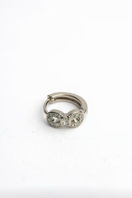 Elegant Crystal Bow Hoop Earrings