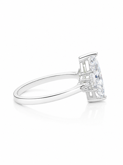 92.5 Sterling Silver Marquise Radiance Rin