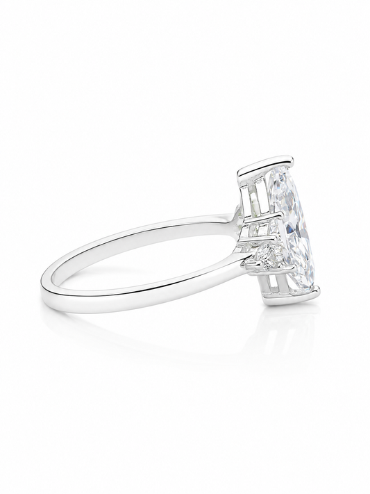 92.5 Sterling Silver Marquise Radiance Rin