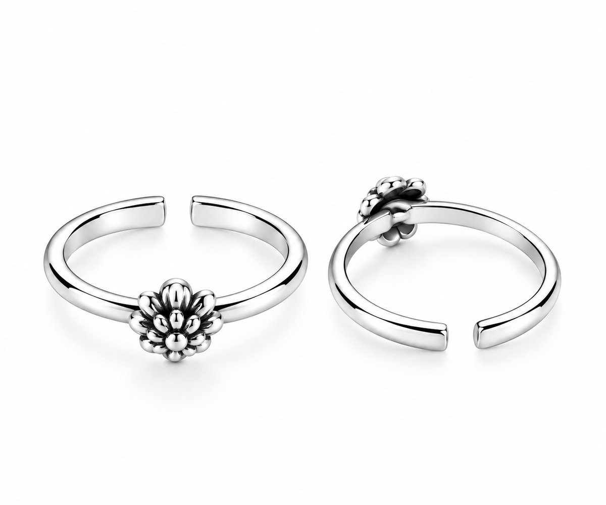 Floral Bloom Adjustable Toe Ring