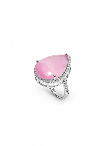 Pink Teardrop zircon stone Ring