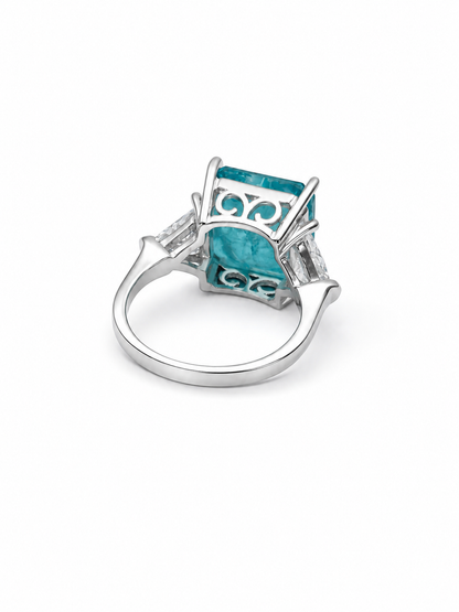 Aqua Majesty Emerald-Cut Statement Ring