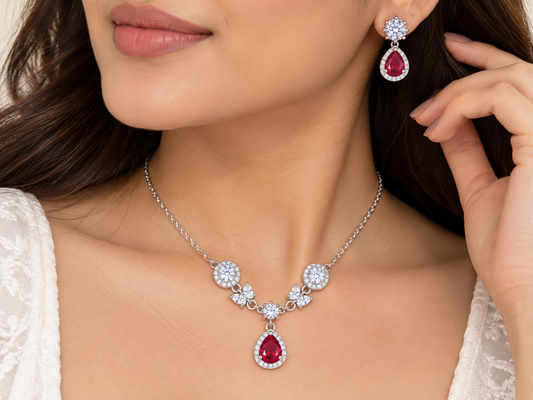 Ruby Radiance 925 Jewellery Set