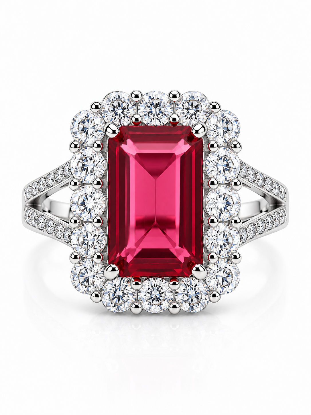 Ruby Radiance Halo Ring