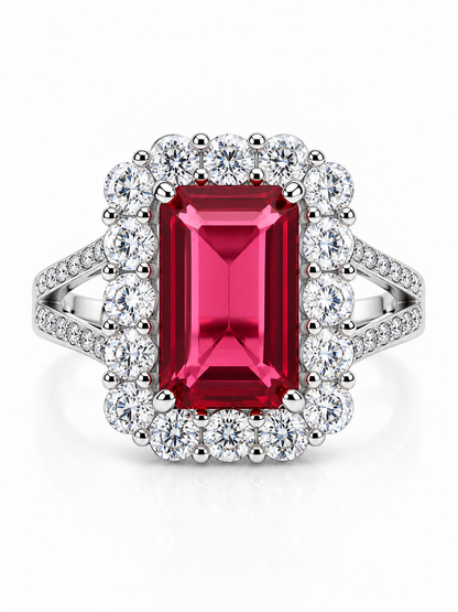 Ruby Radiance Halo Ring
