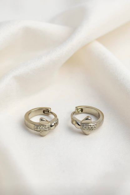 Elegant Silver Knot Huggie Earrings