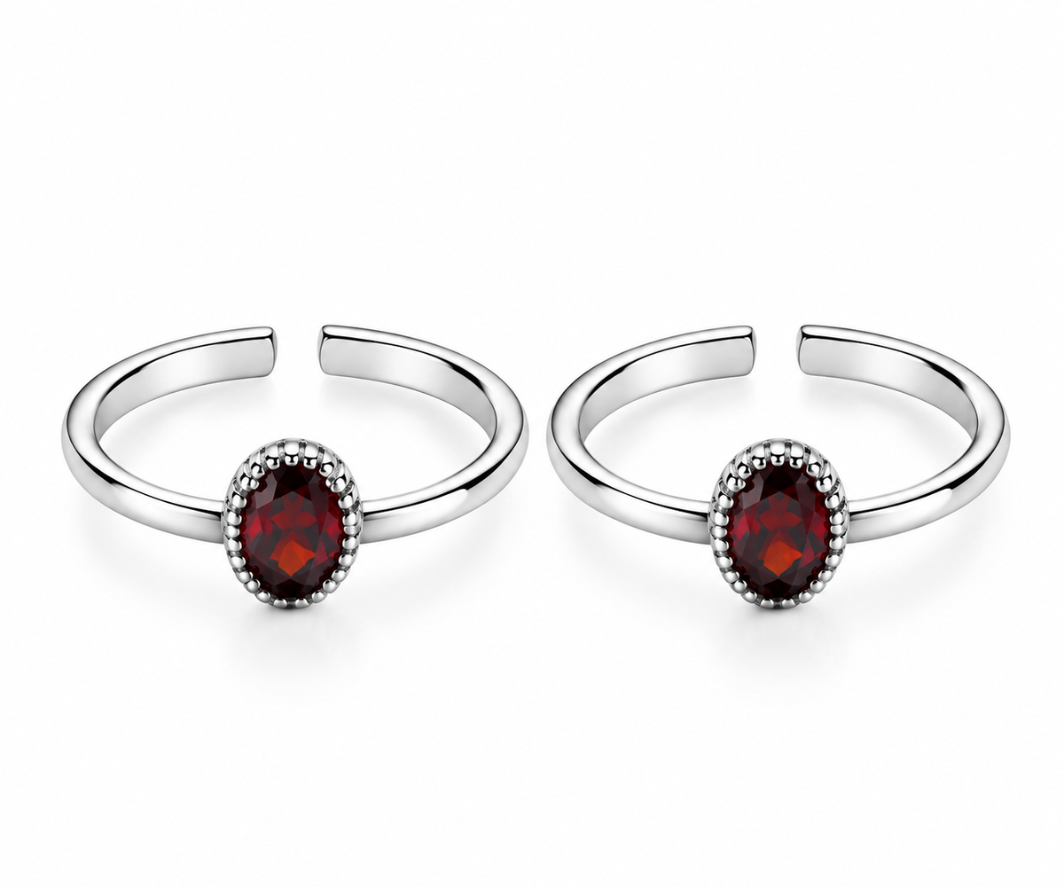 Garnet Elegance Adjustable Toe Ring