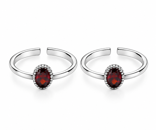 Garnet Elegance Adjustable Toe Ring