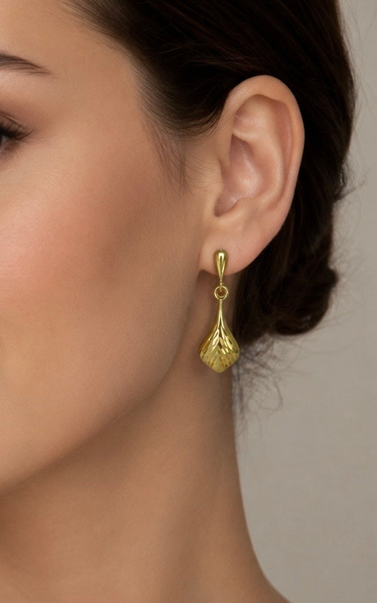Golden Drop Dangle -92.5 silver Earrings