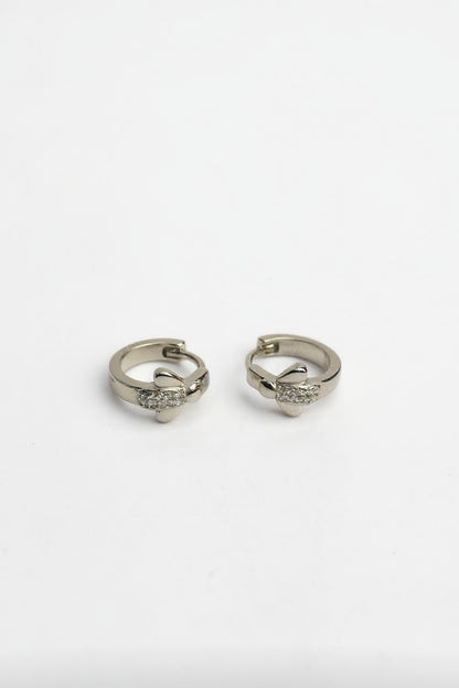 Elegant Silver Knot Huggie Earrings