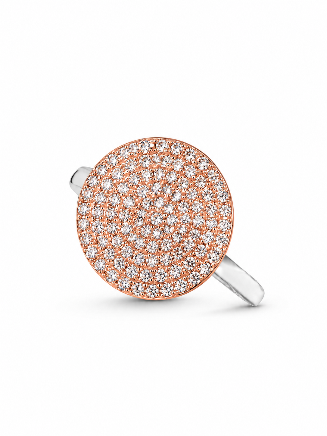 Rose Gold Halo 925 Silver Ring
