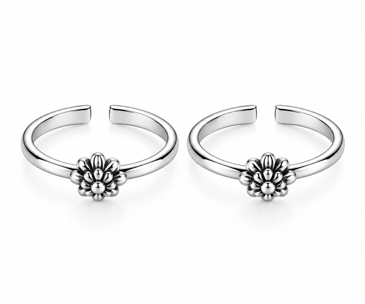 Floral Bloom Adjustable Toe Ring