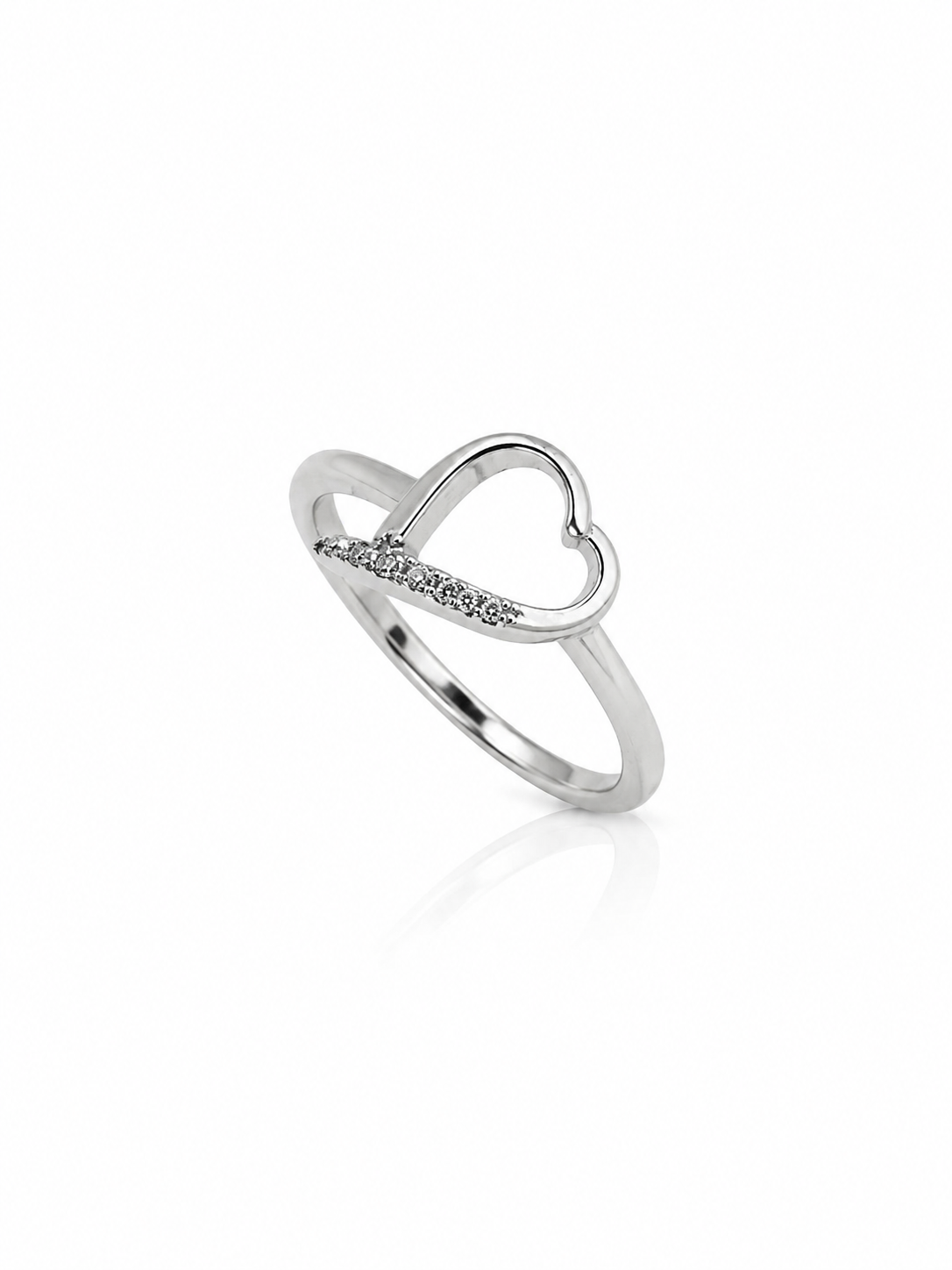 Sparkling Open Heart Ring