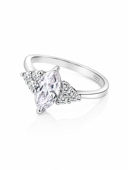 92.5 Sterling Silver Marquise Radiance Rin